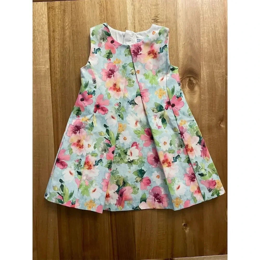 Mayoral Toddler Girls 3T Floral Sleeveless Knee Length Party Dress